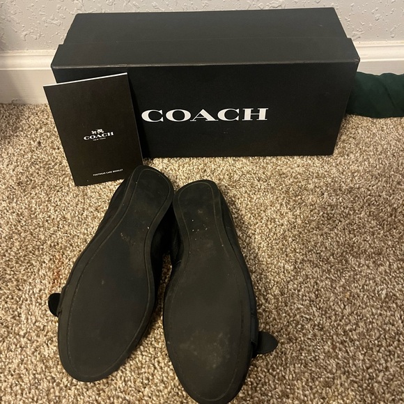 Coach Stanton Black Flats with Brass Buckle - Picture 2 of 6